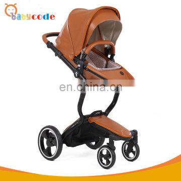 2017 Fashion Leather Baby Stroller,2-1 luxury stroller with good travel system.
