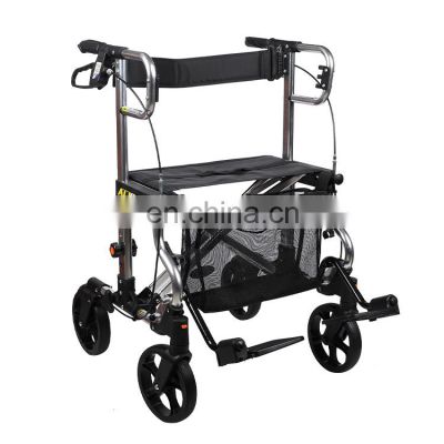 fashion elderly care disability folding forearm aluminum four wheeled walking rollator