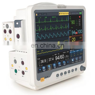 CE approved 15 inch High Quality multi-parameter  Neonates Children Adults cardiac  Monitor  for hospital