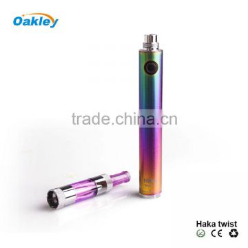 Best price eGo rainbow colored smoke cigarette haka eGo passthrough battery for E cigarette