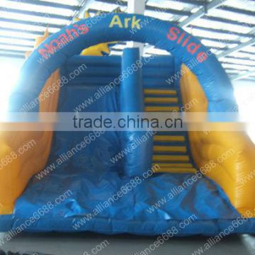 yellow and blue small 6x5m pvc inflatable water slide, customize pvc inflatable slide and pvc pool,inflatable water slide