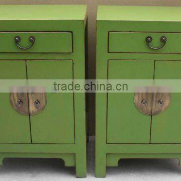 Chinese Antique green living room cabinet