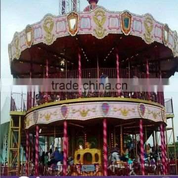 Fairground Amusement Rides Merry Go Round Double Carousel For Sale