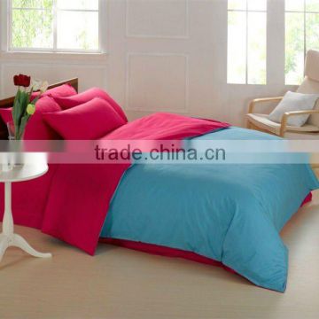 bule solid color 300 thread count 4pcs bed set with comforter cover set