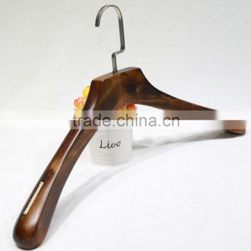 Thick Solid wood cloth hanger for coat/suit/dress display