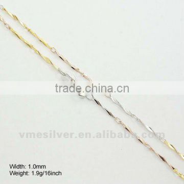 [DSC05856] 925 Silver Handmade Chains, Three Colors Handmade Chain