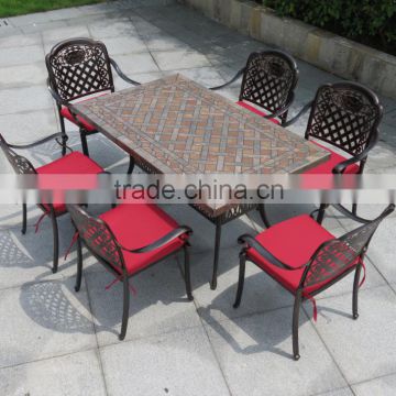 cast aluminum outdoor furniture/garden furniture cast aluminium with marble table face
