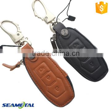 Car Genuine Leather Key Cover Case 3 button Smart For Ford Focus 3 Explorer Ecosport Fiesta Mondeo Fusion Fourth Generation