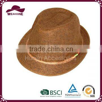 Hot selling 100% polyester weaving fabric fedora hat