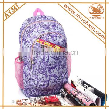 AY341- Hot Sale Fashion Girls School Backpack 2016 bag backpack