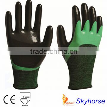 13G Polyester+Spandex Shell Nitrile Coated Safety Work Gloves household glove