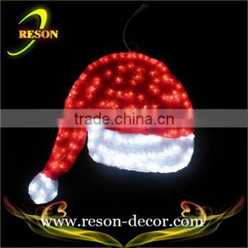 W47*H48cm LED acrylic santa hat christmas wall hangings