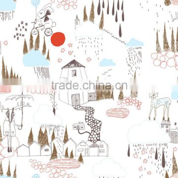 C10602 chinese style china drawing wallpaper
