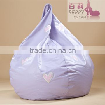 PU Leather Tear Drop Beanbag with Embroidery