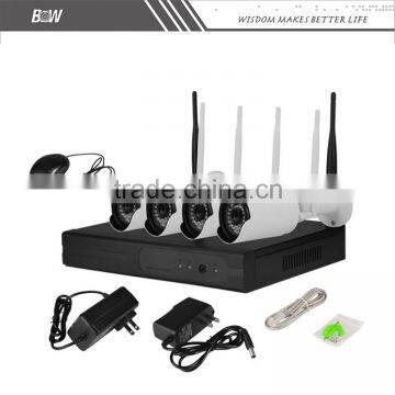 Professional Security Easy Installation 4CH NVR Kit and 720p Wireless Bullect Cameras