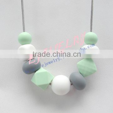 multicolor baby silicone teething necklace breakaway clasp silicone teething necklace wholesale TN013