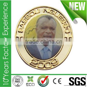 Custom Cheap Zinc alloy metal printing badge leadership
