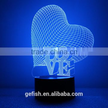 Fancy customized 3D acrylic table led lamp with battery wholesale