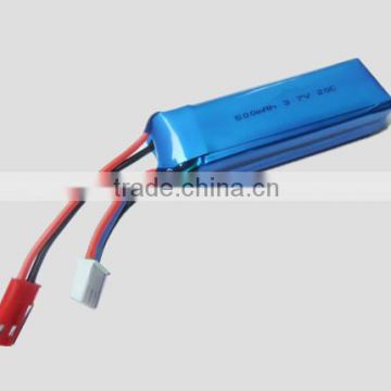Remote control model 500mAh 7.4V 20C 2S1P lithium polymer rc battery