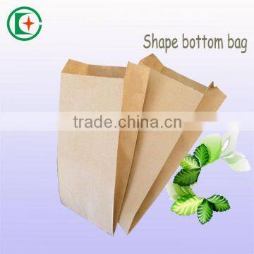 Flat bottom take away food grade paper bag from China factory