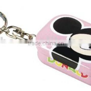 Rectangle tin kids cartoon key chain ring box