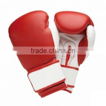 Red White Synthetic Leather Boxing Gloves