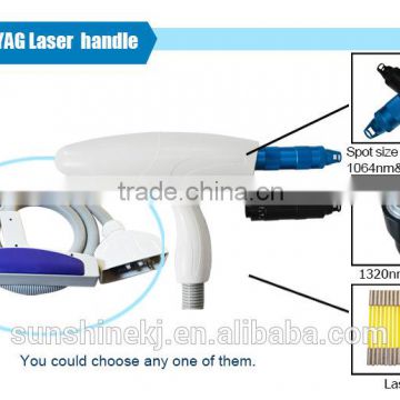 Adjustable spot size 1064&532nm yag laser handpiece / yag laser handle