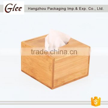 unfinished mini square wholesale bamboo tissue box