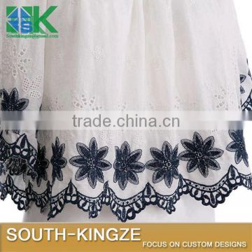 2016 Fashion Lace Fabric Art Lace New Navy Bilateral Symmetry Cotton Openwork Embroidery 2016 Fashionin-friendly Soft Summer Dr