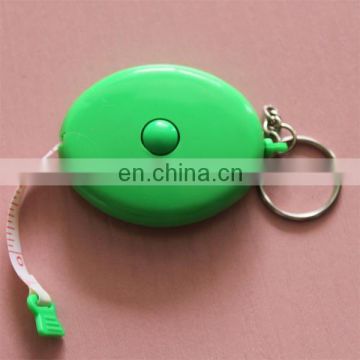 Plastic mini oval shape tape measure keychain