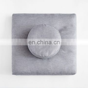 Organic Linen Printed Custom Buckwheat Yoga Zabuton Floor Meditation Cushion Set