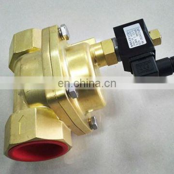GOGO Normally open 16bar Brass high temperature 2 way solenoid valve steam electric water 2 inch 220V AC Orifice 50mm PTFE