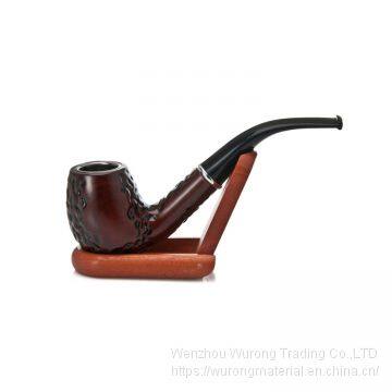 145mm Length wooden resin short tobacco pipe with small brown briar-imitation head for smoking