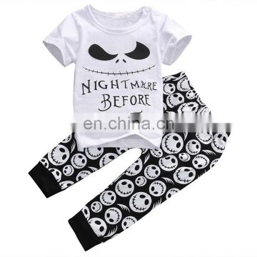 Nightmare Print 2019 Baby Summer Fashion Clothing Sets T-shirt and Pants Lovely Newborn Baby Clothing Set
