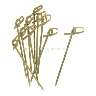 Bamboo Cocktail Picks 4 inch With Looped Knot Low Moq wholesale price