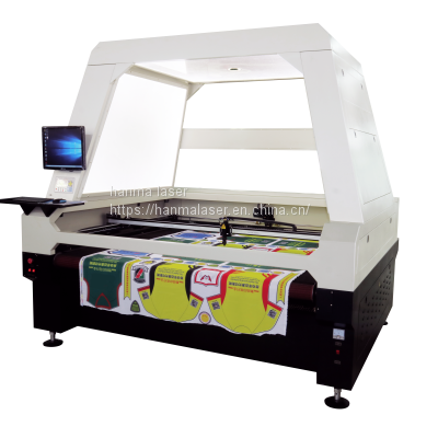 sublimation fabric prints double laser head CCD camera scan/cycling garment factory automatic sportswear cutting machine