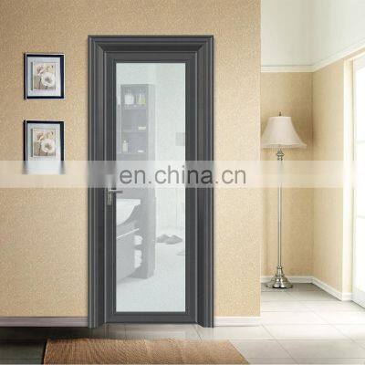 Customized color aluminum frosted glass swing bathroom doors