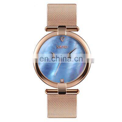 Wholesale fashion Skmei 9177 OEM customized logo women wristwatch good quality rose gold lady quartz watch