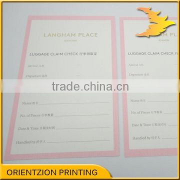 Quality Business Card, Luggage Claim Check Card, Registration Card, China Printing Factory.