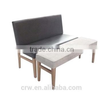 RCH-4318 Wooden Fabric Bench Chair With Ottoman