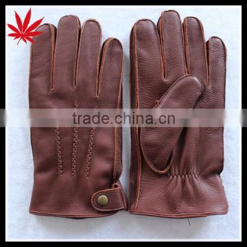 Men's very soft brown deerskin gloves
