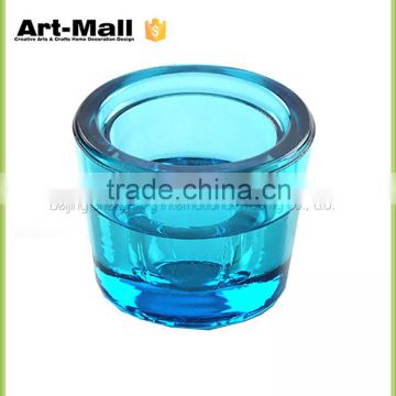 Guaranteed quality Crystal Glass candle holder,Blue round candle container