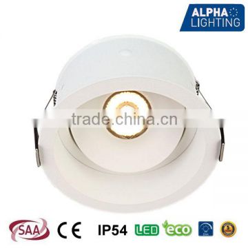 IP54 Rotatable Citizen Anti-glare 7W Round Recessed Aluminum LED Downlight