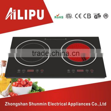 Dual induction cooker&infrared cooker/dual voltage electric cooktop/low price electric cooking appliances