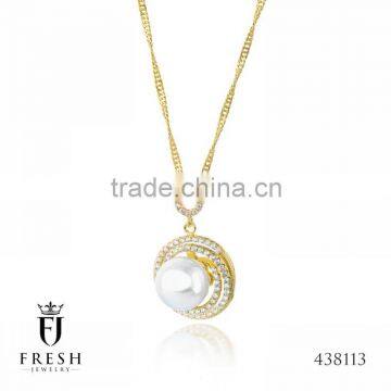 Fashion Gold Plated Necklace - 438113 , Wholesale Gold Plated Jewellery, Gold Plated Jewellery Manufacturer, CZ Cubic Zircon AAA