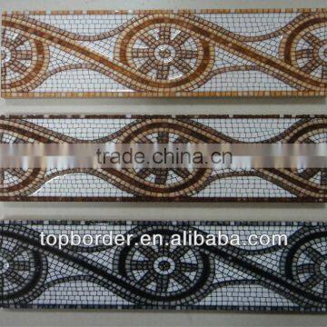 25x8 cm popular ceramic border with rush golden