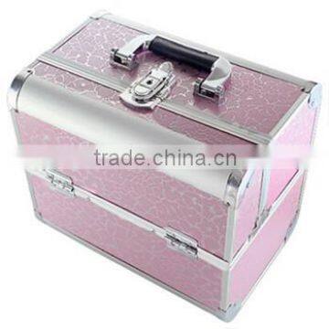 Shining pink /blue lightning abs panel aluminum makeup case