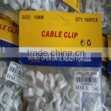 supply nail cable clips/plastic cable clips/nail cable clamps 7mm