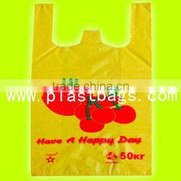 Printed HDPE plastic t-shirt bags