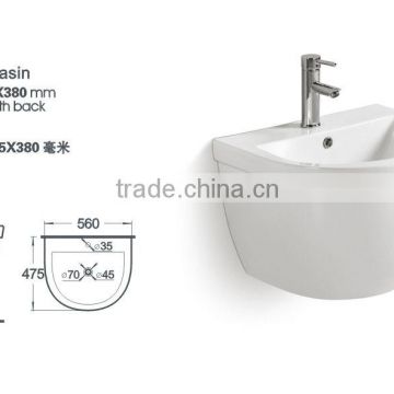 YJ1382 Ceramic Bathroom basin Semicircular Ceramic wall-hung basin